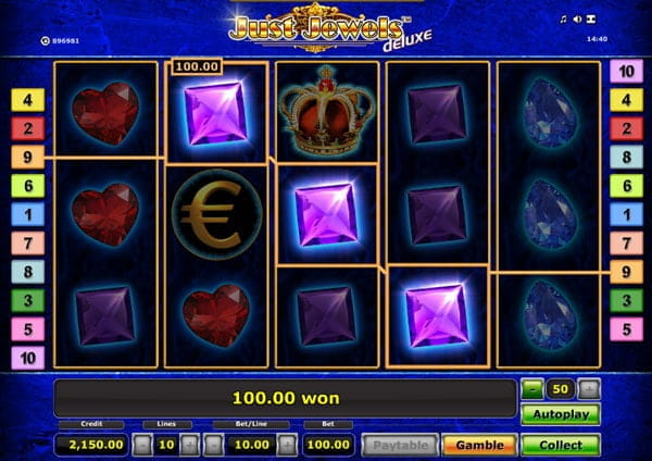 Just Jewels Spielautomat - Reichtümer auf fünf Rollen Just Jewels Spielautomat - Reichtümer auf fünf Rollen